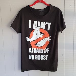 Ghostbusters Logo Distressed Cut Tee Shirt